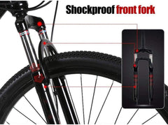 21-Speed Men's Mountain Bike Double Disc Brake 29 Inches All-Terrain City Bikes Adults Only Outdoor Cycling Hard Tail Front Suspension,C