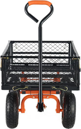 Garden Dump Cart, Heavy Duty Garden Wagon Yard Dump Wagon with Removable Sides, Convert to Flatbed, Utility Liner, 10in All Terrain Wheels