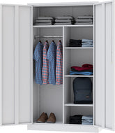 Metal Storage Cabinets Locker with Lock Door, 72'' Clothing Coat Steel Storage Freestanding Wardrobe for Office, Home, School, Employee,Gym,Fire Department (1PC-Black)
