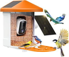 Bird Feeder with Camera with AI Identify Birds Species Solar Panel, Smart Bird House with Cam, 2K Live View, Instant Arrival Alerts