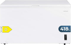 Cecotec Congelador Horizontal 418L Bolero CoolMarket Chest 418P White D. Cesta con Asas, Control Electrónico LED, Ruedas, Bajo Consumo, UltraContact D
