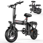 14 in Electric Bike with Dual Front Suspension 500W Folding Ebike, Up to 25Miles 20MPH, 48V Removable Lithium-Battery, 14 in Foldable Commuting...