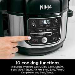 10-in-1 6.5-Qt Pressure Cooker and Air Fryer Multicooker, Stainless Steel