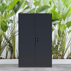 Jan Nowak Metallschrank Jan II 185 x 115 x 40 cm - Aktenschrank abschließbar mit 2 Türen, Mehrzweckschrank mit 5 Ebenen, Büroschrank aus Stahlschrank