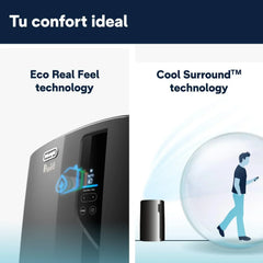 Pingüino PACEL112 Silent Aire Acondicionado Portátil Silencioso con Tecnología Eco Real Feel y Cool Surround, Función Deshumidificadora, 2.9 kW, 63 dB