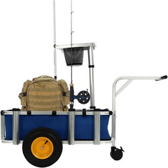 Fishing Cart, Pneumatic Tires, Beach Trailer with Large Cargo Basket, 176lbs Load Capacity, 35.4 * 15.7 * 9.8in Beach Cart Wagon,for Picnic