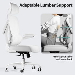Office Chair Ergonomic Desk Chair, 330 LBS Home Mesh Office Desk Chairs with Wheels, Comfortable Gaming Chair, High Back Office Chair for Long Hours, Office Chair for Study and Work (Grey)