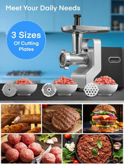 Meat Grinder Heavy Duty, 3000W Max Ultra Powerful, 5 in 1 HOUSNAT Multifunction Electric Meat Grinder, Sausage Stuffer, Slicer/Shredder/Grater, Kubbe & Tomato Juicing Kits, Home Kitchen Use