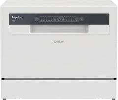 Candy CP 6E51LW Lavavajillas Pequeño y Compacto, 6 Servicios, Digital, 51DBA, 5 Ciclos, Media Carga, Inicio Diferido 3-6-9 horas, Indicador Sal y
