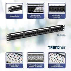 A management-type power distribution device with 6 output ports, model TPI-06, rack-mounted power distribution unit, equipped with 1 NEMA 5-15R bypass power socket, 1 gigabit RJ-45 interface, featuring overload protection and surge protection functio