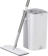 A handless flat mop set, suitable for household cleaning, with a mop bucket that can be used for both dry and wet cleaning.