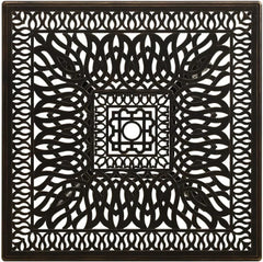 Bronze terrace table, made of cast aluminum, suitable for outdoor use, square design, stable and durable, with dimensions of 35.4 inches × 35.4 inches × 28.7 inches, equipped with umbrella holes, requires assembly.