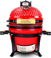 13-inch ceramic Kamodo charcoal barbecue grill - red