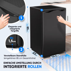 Stillstern Gefrierschrank C (73L) 4-Sterne-Gefrierfach -18°C ger. Energiever. Mini Freezer mit 3 Fächer, stufenlos reg. Temp., kleine Tiefkühltruhe,