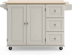 Homestyles Dolly Madison Mobile Kitchen Island Cart, Drop Leaf Breakfast Bar