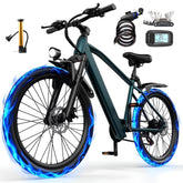 26 in Electric Bike for Adult,400W Motor,Top Speed 25MPH,40Miles Long Range,City Commuting E-bicycle With Front Fork Suspension, Dual Disc Brakes