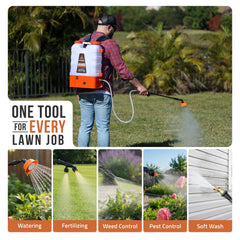 4 Gallon Battery Powered Backpack Sprayer, Rechargeable Cordless Garden and Lawn Pump Sprayer
