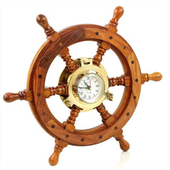 High-end home decoration clock - Sailboat copper hatches and rudder for navigation | Luxury office decorations | Wall decorations | Birthday gifts