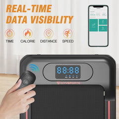 Citysports Treadmill Portable Walking Pad, Adjustable Speed with APP, LCD Screen Calorie Counter, Ultra Thin and Silent (Black White)