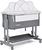 Maydolly Baby Bassinet Bedside Crib, 3-in-1 Baby Bassinet Bedside Bed with Mattress and Soft, Breathable Sheet, 7-Height Adjustable, Stable and Reliable Crib for Nursery
