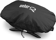 Weber Q1400 Elektrogrill, 43 x 32cm Grillfäche, portabler BBQ Grill, 2-geteilter porzellanemaillierter Guss-Grillrost, Aluminiumguss Deckel & Gehäuse
