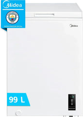 MIDEA Arcon Congelador Pequeño Horizontal de 99L, Motor Inverter, Control Electrónico de Temperatura, Tecnologia D-TYPE Tube, Cestas con Asa, Easy