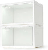 Lightning Collection Storage Box - Voice Control - Easy Access Storage Shoe Box, Stackable Shoe Storage Box, Equipped with Transparent Plastic Door, Suitable for Sports Shoes (11.2 x 14.9 x 8.8 inches (6 sets), White)