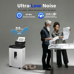150 Sheet Auto-Feed Micro Cut Paper Shredder for Home Office Use, P-5 Super High Security (5/64 x 19/32 inches), Large 6-Gallon Bin, 20-Min Continuous Run, 55dB Ultra-Quiet, White