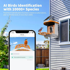 Bird Feeder with Camera with AI Identify Birds Species Solar Panel, Smart Bird House with Cam, 2K Live View, Instant Arrival Alerts