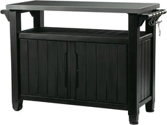 Outdoor Rolling Table Cart for Food Prep, Storage, Bar & Grill, Dark Brown