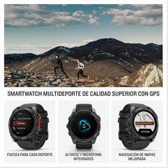 Garmin fēnix 8-51mm - Reloj de Alto Rendimiento GPS Multideporte con Pantalla táctil AMOLED, Linterna LED, Altavoz y micrófono Integrados, Mapas y