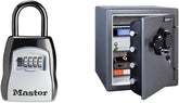 Key Lock Box, Outdoor Lock Box Bundle with SentrySafe Fireproof and Waterproof Safe, 1.23 Cubic Feet