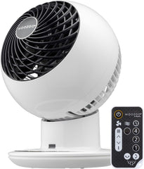 Iris Ohyama Woozoo, 30m², Ventilador de mesa, Blanco, 5 velocidades, Mando a distancia, Oscilación multidireccional, Silencioso, Potente, Escritorio,