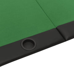 Poker and game table - 10-person foldable poker table - Green - 206x106x75 cm, 32 kg - Green