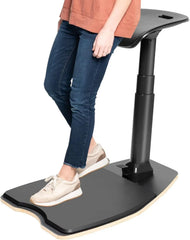 Ergonomic inclined standing desk with chair, portable height-adjustable anti-fatigue cushion, suitable for home and office, black