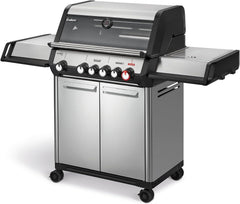 Enders Gasgrill Monroe Pro 4 SIKR Turbo, 4-Brenner, mit Kocher und Infrarot-Heckbrenner, PanoVision Sichtfenster, Gussrost, Aluguss Grill, 800 °C