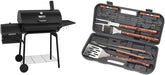 CC1830S 30" BBQ Charcoal Grill and Offset Smoker | 811 Square Inch cooking surface, Outdoor for Camping | Black