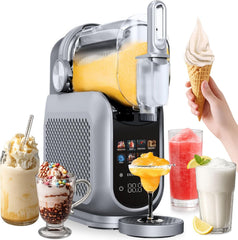 4Swiss Eismaschine Selbstkühlend Eis Maschine Speiseeisbereiter Speiseeismaschine mit Kompressor Icecream für Milchshake Slush Slushie Granita Ice