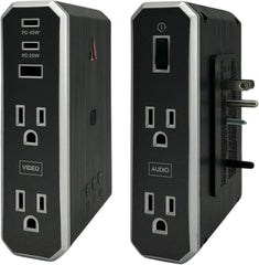 Austere VII Series Wall Power, 4 Outlets Surge Protector Power Strip, 2 USB C & 1 USB A, 2.4 amps, 45W & 20W Power Delivery | 3500 Joules, EMI/RFI Filtering, 6 Year Component Guarantee