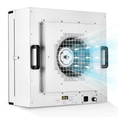 Laminar Flow Hood, H-14 HEPA Filter with Safety Locks, Class 100/ ISO Class 5 Cleanliness, Fan Filter Unit 22.6x22.6in Flow Hood Mycology/Clean Room/Laboratory 110V