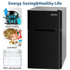 Euhomy Mini Fridge with Freezer, 3.2 Cu.Ft Mini Refrigerator with Freezer