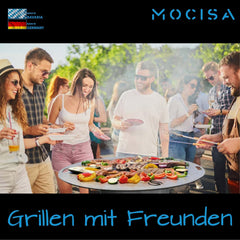 Universal BBQ Grillplatte 100 cm | Feuerplatte | Fassgrill | Kugelgrill | 100 cm Stahl blank Stรคrke 6mm | Made in Bavaria | Plancha | Feuerring |