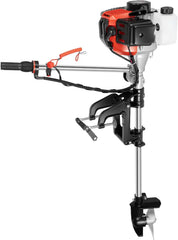 2.3HP 2 Stroke Outboard Motor, 52cc Marine Boat Motor with Air Cooling System, Manual Pull Start for Fishing Boats Water Motor Tools, CDI Ignition