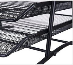 Metal Mesh 2 Tier Document Letter Tray Desk Organizer File Holder Magazine Notebook Organizer Office Supplies