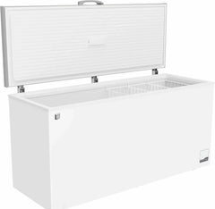 METRO Professional Congelador horizontal GHF2700S, 188 x 73,5 x 94,5 cm, 700 L, 125W, 3 cestas, iluminación LED, 6 ruedas, con cerradura, blanco/gris