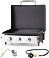 Burner Gas grill with side burner and enameled cast iron grille 42,000BTU outdoor cooking stainless steel propane grill Garden grill