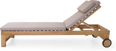 AXI Rama Gartenliege aus Teak Holz mit Kissen | Sonnenliege aus Teakholz mit Verstellbarer Rücklehne - 4 Positionen | Sonnenbett/Liege mit Rollen für