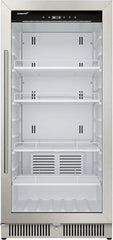 EdgeStar VBM101 22" Wide 10.1 Cu. Ft. Commercial Beverage Merchandiser – Stainless Steel, Temp Alarm, Reversible Door