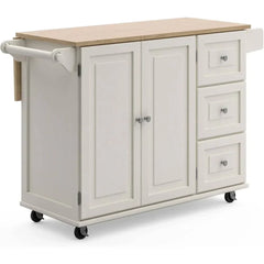 Homestyles Dolly Madison Mobile Kitchen Island Cart, Drop Leaf Breakfast Bar