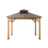 10 x 10 ft. Cedar-Framed Gazebo with Steel 2-Tier Hip Roof Hardtop